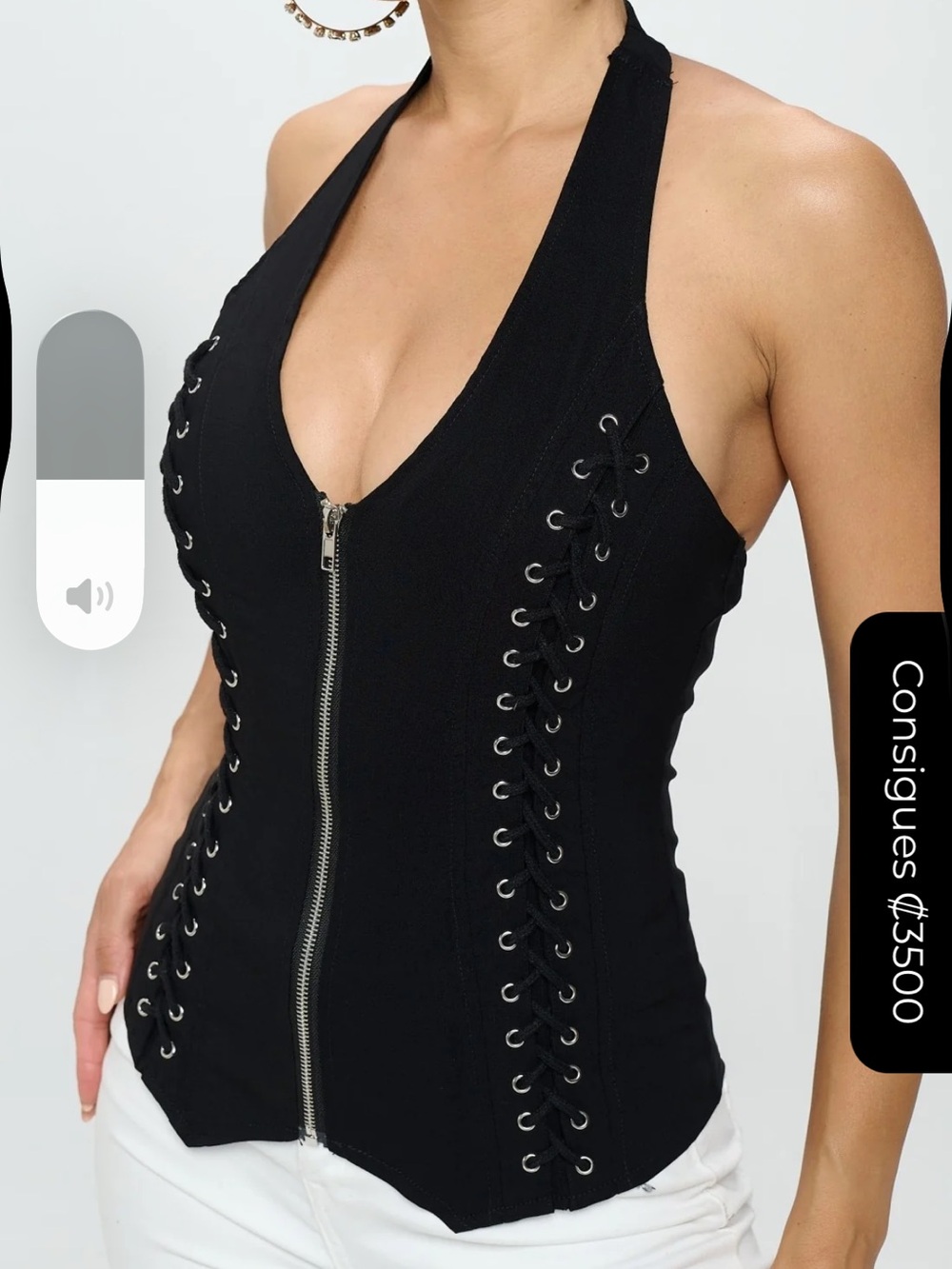 Lydia USA Black Halter Corset Top Size 
1XL